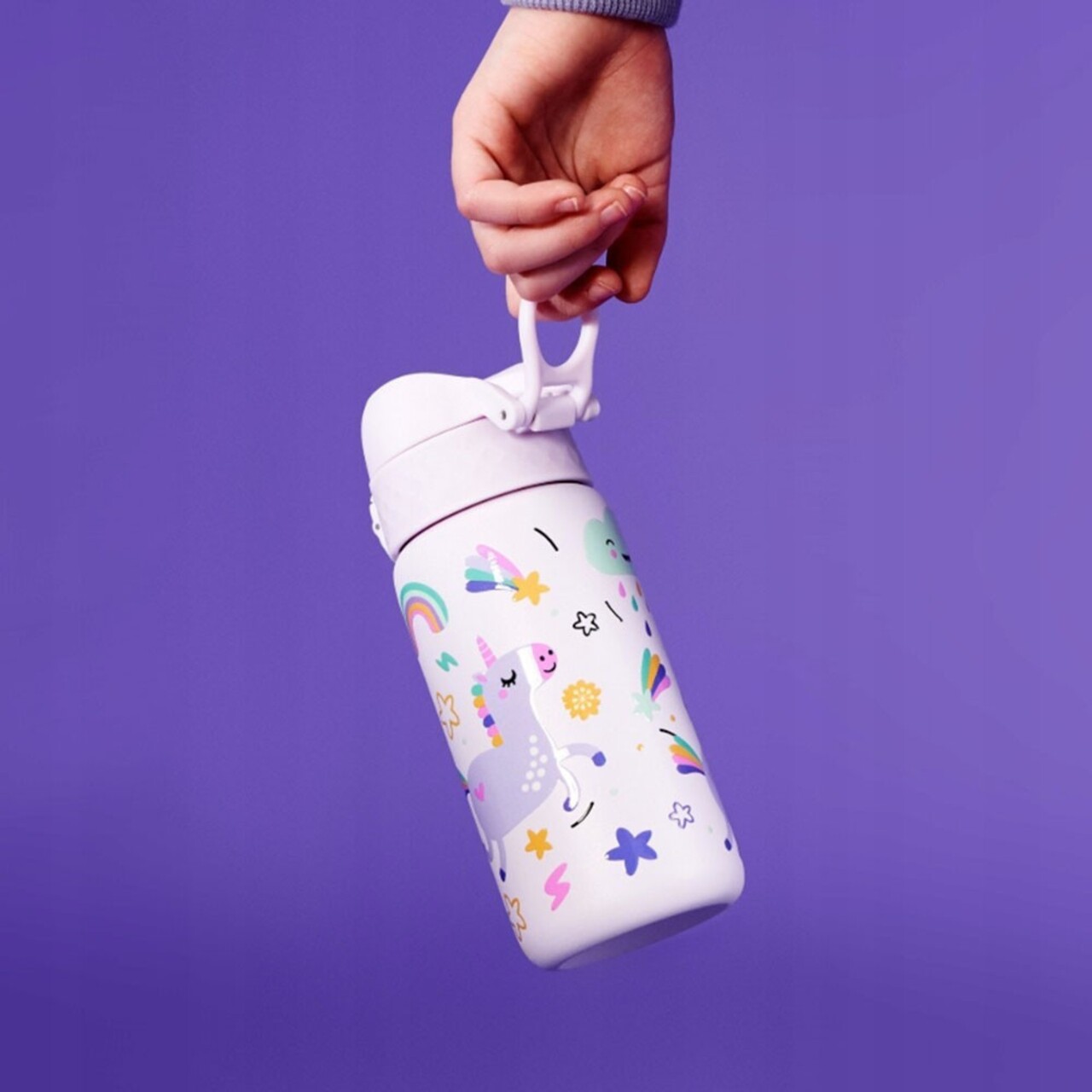 Sticla apa pentru copii, inox, 400ml, Unicorns - Ion8 - view 7