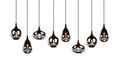 Lustra Lumina, TRIO, 115x20x150 cm, 40W, 8x E14, metal, negru mat/argintiu