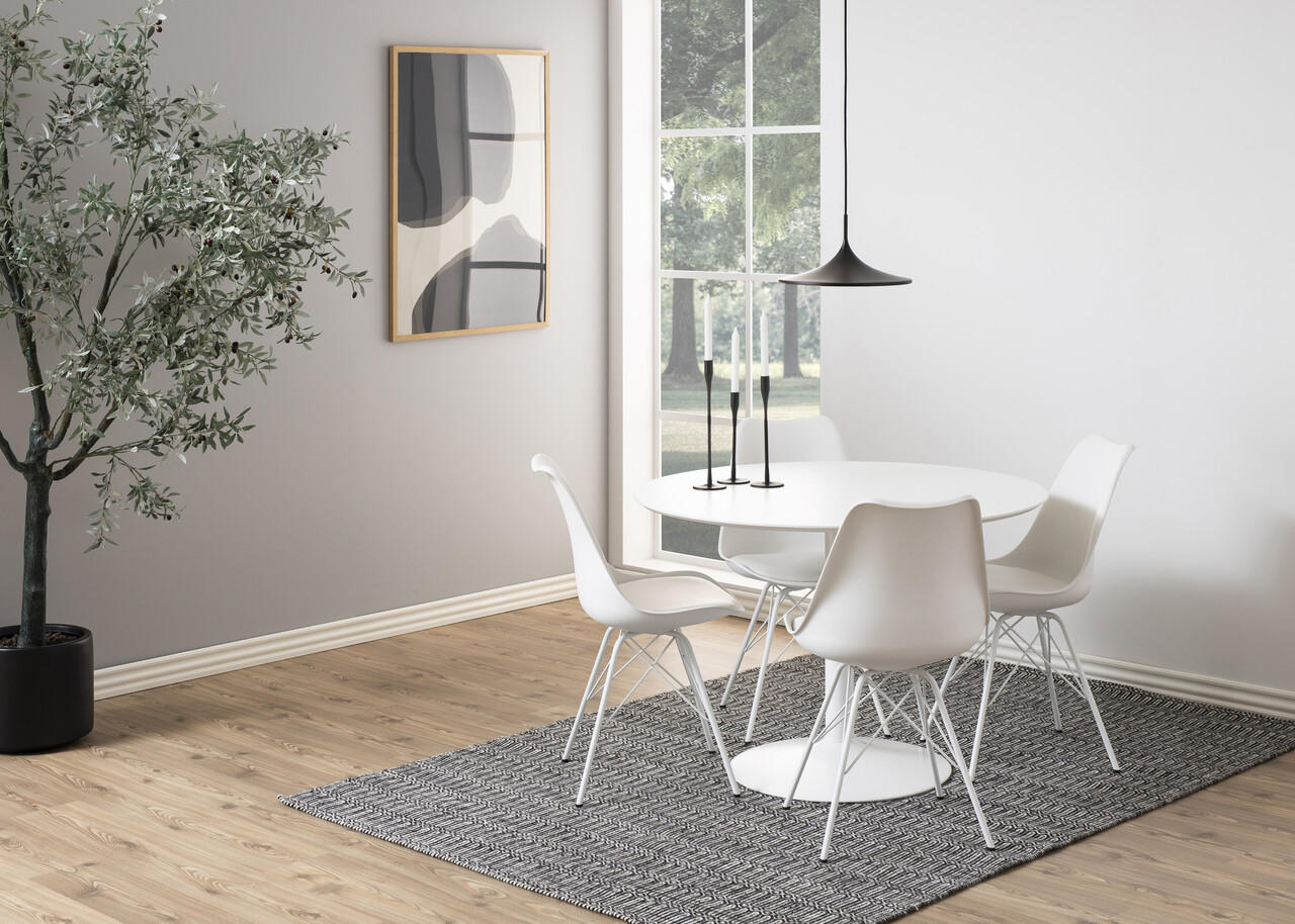 Scaun Eris, Actona, 48.5x54x85.5 cm, piele ecologica/otel, alb - view 5