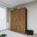 Dulap pentru haine, Miwood, 1600-140, 140x182x45 cm, PAL, Maro