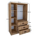 Dulap pentru haine, Miwood, Easy 1600-56, Maro