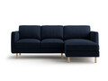 Coltar dreapta 3 locuri, Eden, Micadoni, 223x150x90 cm, catifea, albastru inchis