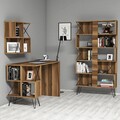 Birou cu biblioteca si raft, Hommy Craft, Extra 2, pal melaminat, nuc/negru