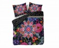 Lenjerie de pat dubla Loar Black, Melli Mello, 3 piese, 200 x 220 cm, 100% bumbac satinat, multicolora