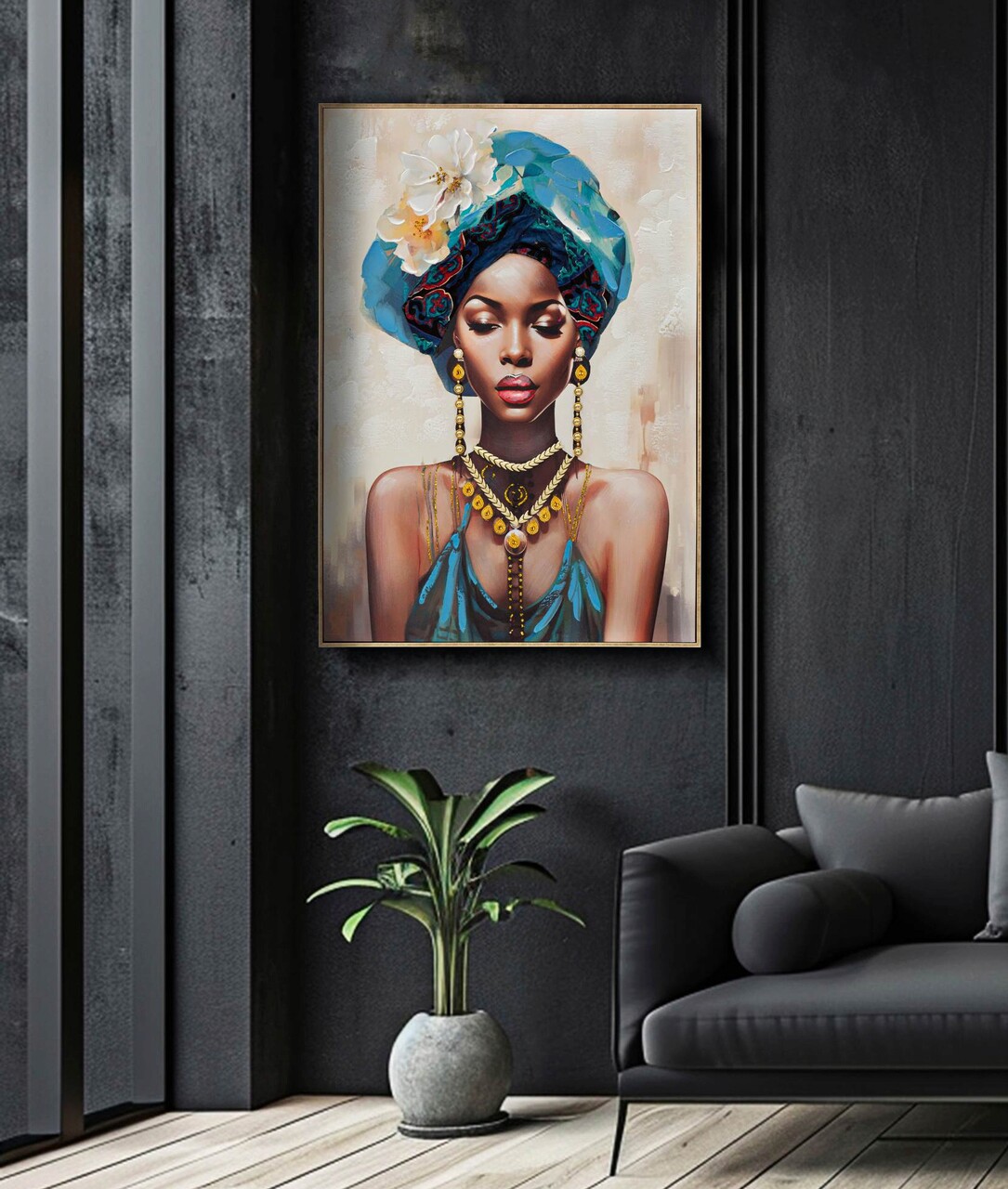 Tablou decorativ Ayda -B, Mauro Ferretti, 72x102 cm, canvas pictat/lemn de brad, multicolor - 1 | YEO