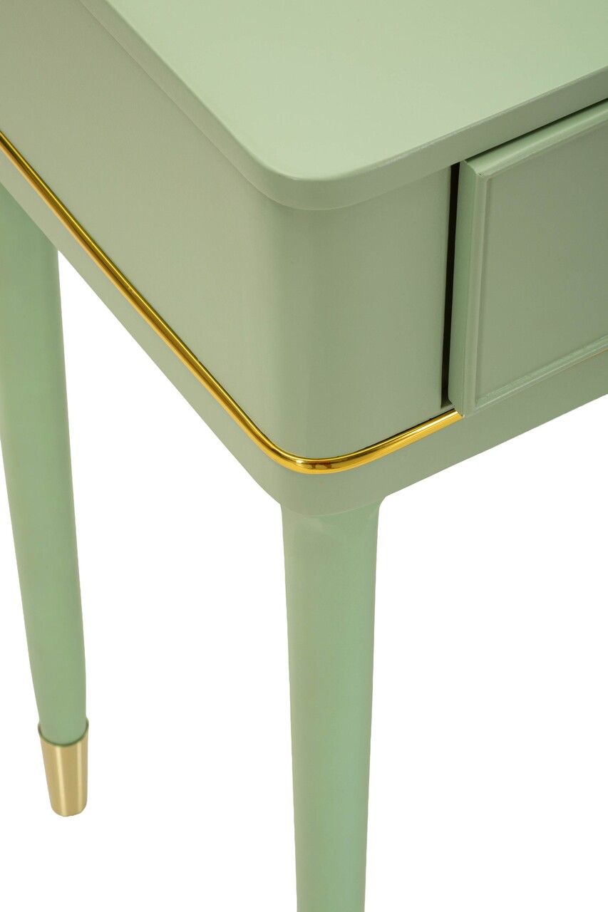Consola, Mauro Ferretti, Camille, 101x37x78 cm, lemn de pin, verde/auriu - view 2