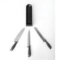 Set 3 cutite cu suport, Brabantia, Tasty+, 35.5x9x6.3 cm, plastic/otel, gri inchis