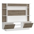 Mobilier living ONLY, Pakoworld, 180x30x134 cm, PAL melaminat, alb/walnut
