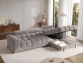 Coltar extensibil dreapta 3 locuri ELTAP, RT-04AU, Felro, 285x181x93 cm, lemn/poliester, gri