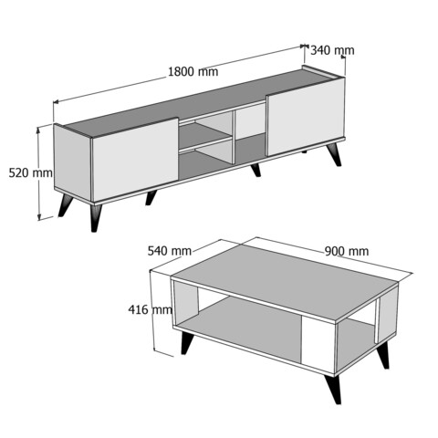 Set mobilier living, Mezza, Set 1310, Nuc