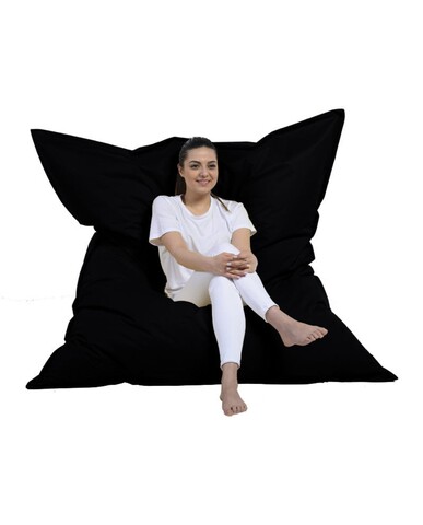 Fotoliu Puf, Bean Bag, Ferndale Giant, 140 X 180 Cm, Poliester Impermeabil, Negru