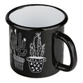 Cana emailata Cactus, Silesia, Ø9 cm, 450 ml, negru