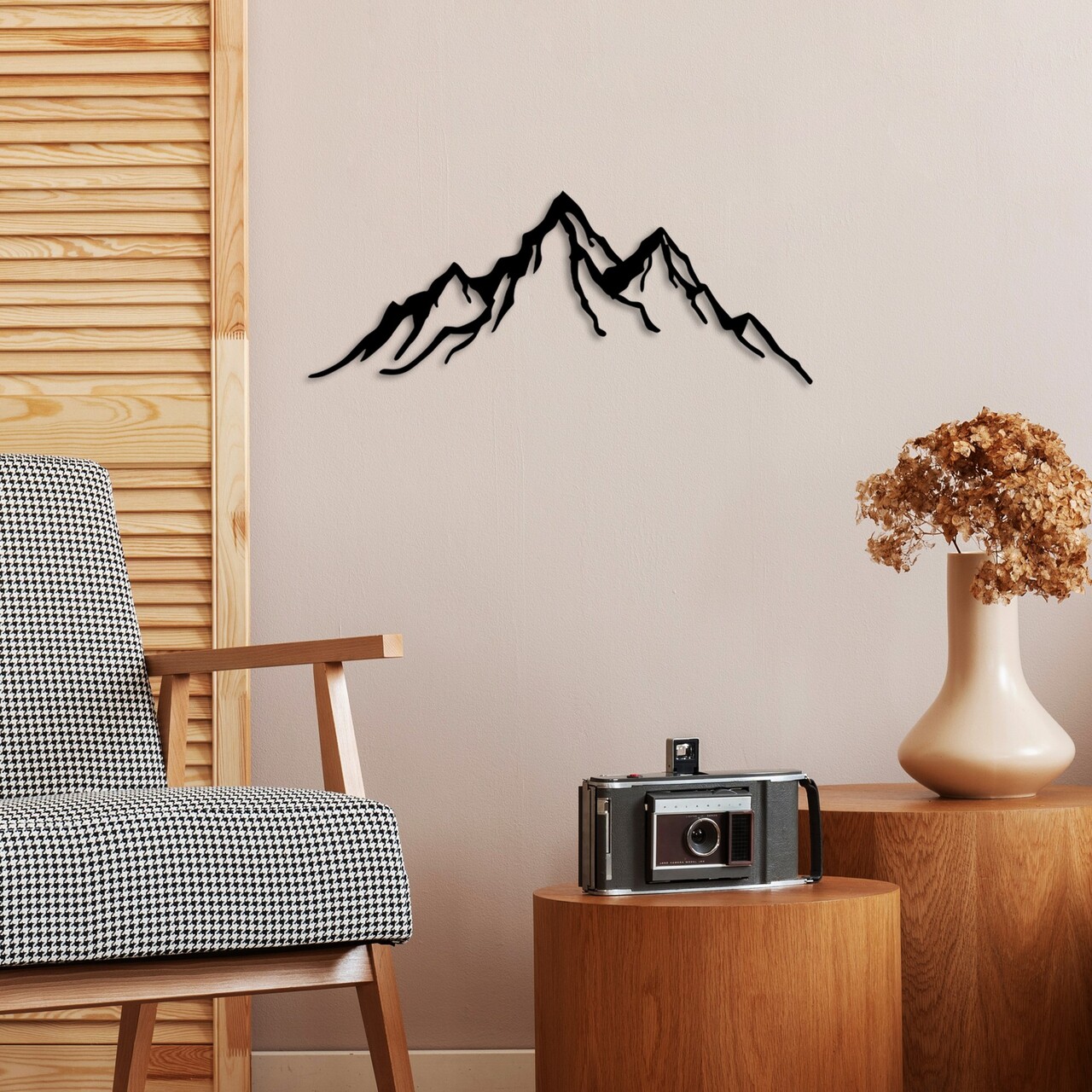 Decoratiune de perete, Mountain, Dimensiune: 52 x 20 cm, Negru - view 2