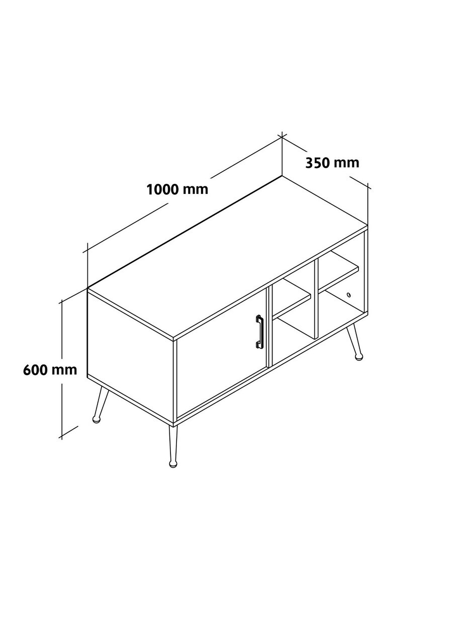 Comoda TV, Hanah Home, Şile 3111, 100x60x35 cm, PAL, Stejar safir / Antracit — imaginea 7