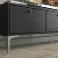 Comoda TV, Wood'n Love, Etna, 160 x 30 x 49 cm, pal/metal, negru/argintiu