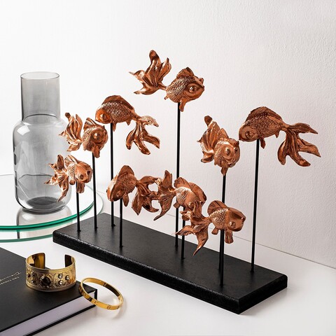 Decoratiune, GOLDFISH 2, Poliester, Cupru