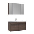 Set Dulap de Baie cu Chiuvetă și Oglindă (2 Piese), Hanah Home, Side 100 v3, Maro