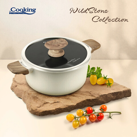 Cratita cu capac Cooking by Heinner, Wild Stone, 20x9.5 cm, 2.5 L, aluminiu, multicolor