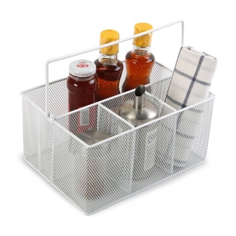 Organizator bucatarie confortime, 25x18x12 cm, metal, alb