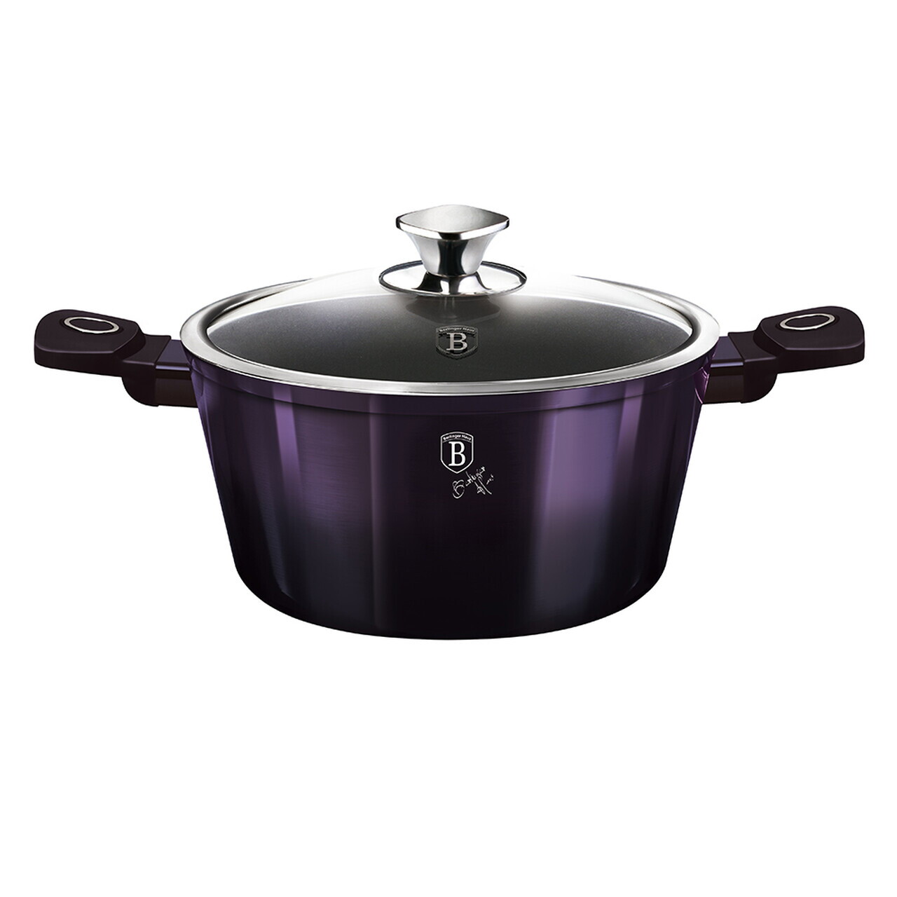 Oala cu capac Berlinger Haus, Purple Eclipse, 24 cm, 4.1 L, aluminiu forjat, mov - imagine 4