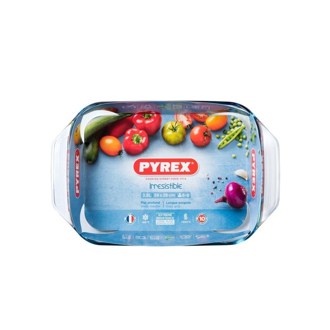 Vas Rectangular, Pyrex Irresistible, 39x25 Cm, 4 L, Sticla Borosilicata