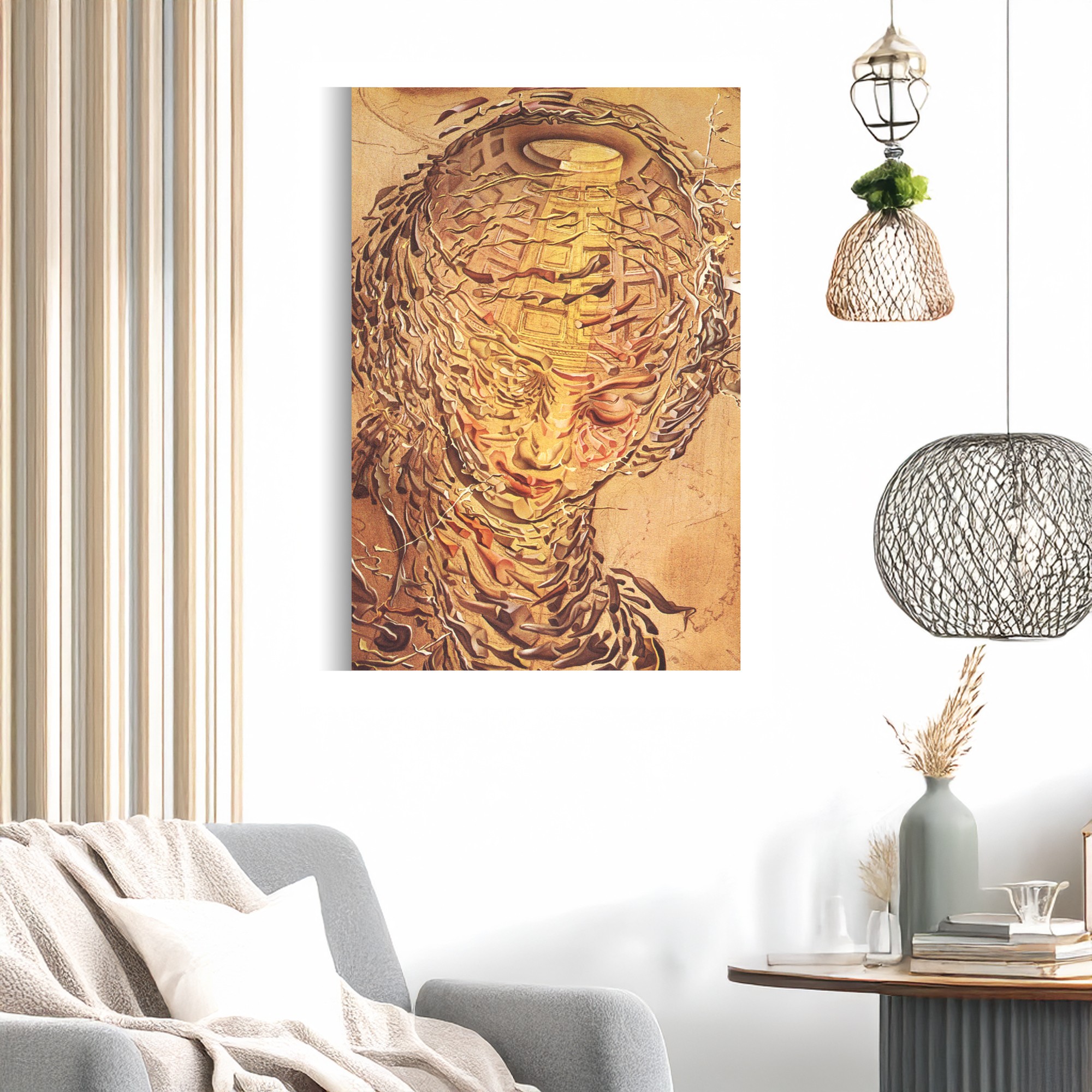 Tablou decorativ, BAS-YAP-1040, Dimensiune: 60 x 90 cm, Multicolor