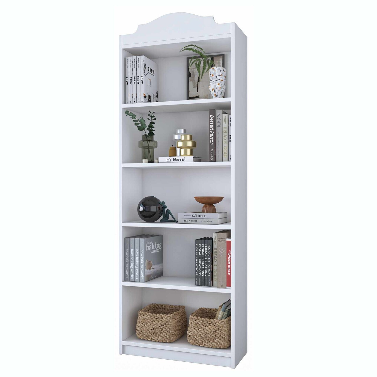 Corp biblioteca, Hanah Home, HC130, 60x160x25 cm, Alb — imaginea 9