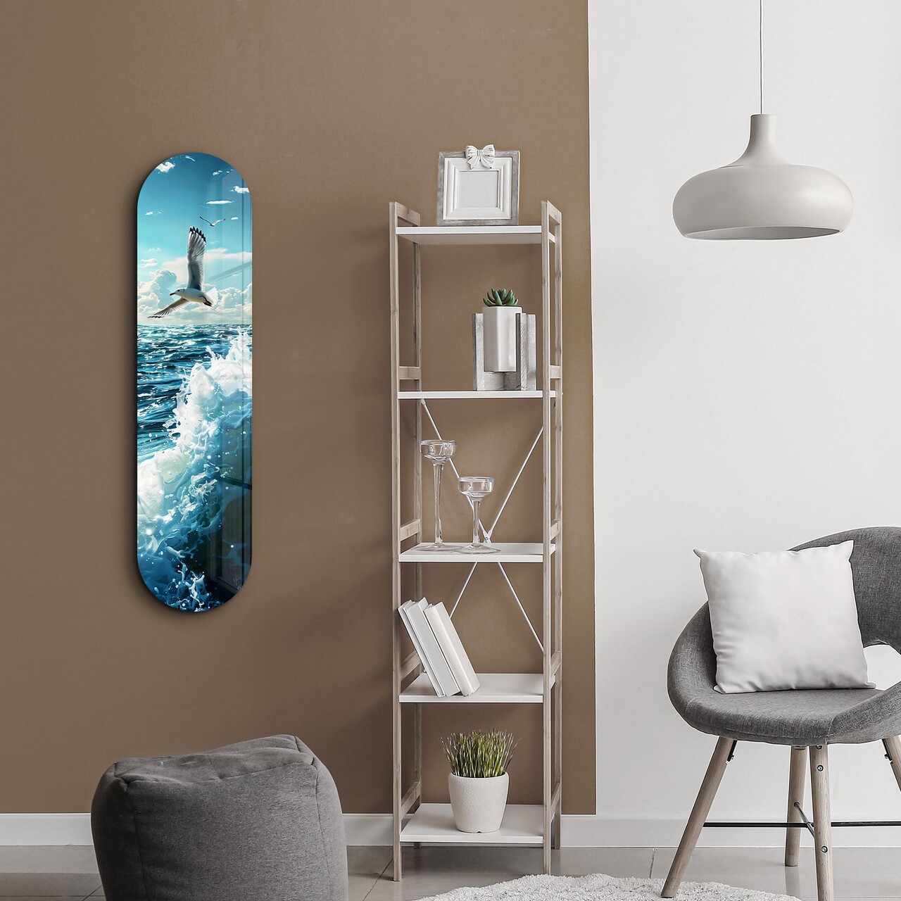 Tablou decorativ, Sea Gull and Ocean, Dimensiune: 20 x 80 cm, Multicolor - view 3