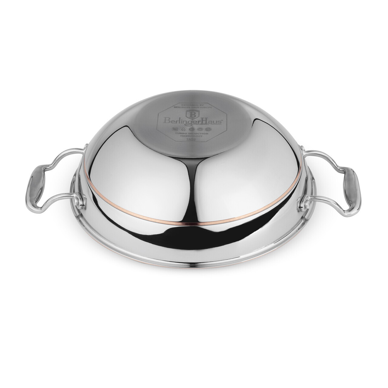 Tigaie Wok cu capac Berlinger Haus, Copper Touch, 24 cm, inox, argintiu - imagine 7