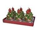 Set 6 lumanari Tree, Decoris, ceara, verde/rosu