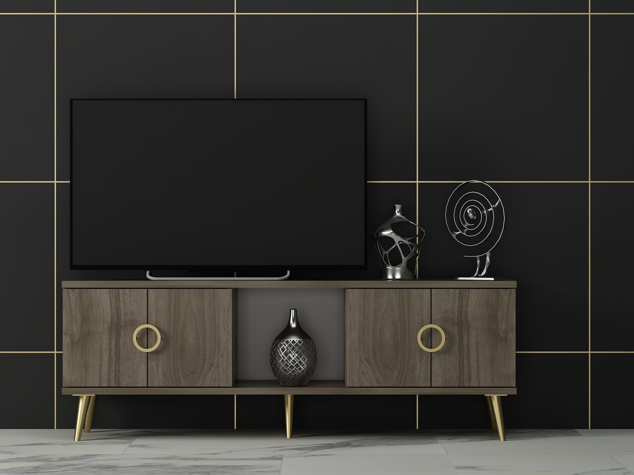 Comoda TV, Odessa, Cey, 120x30x45 cm, PAL, Maro