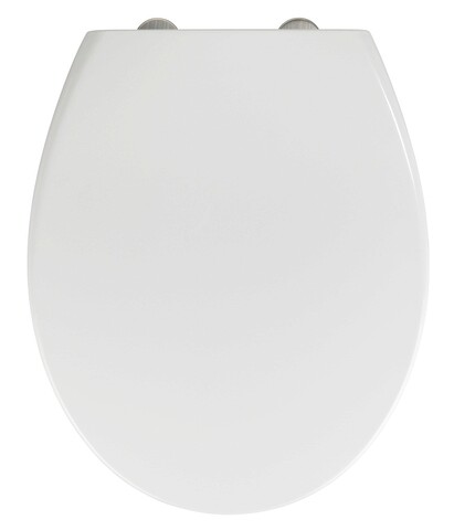Capac de toaleta, wenko, delos, 37.5 x 44.5 cm, duroplast/inox, alb