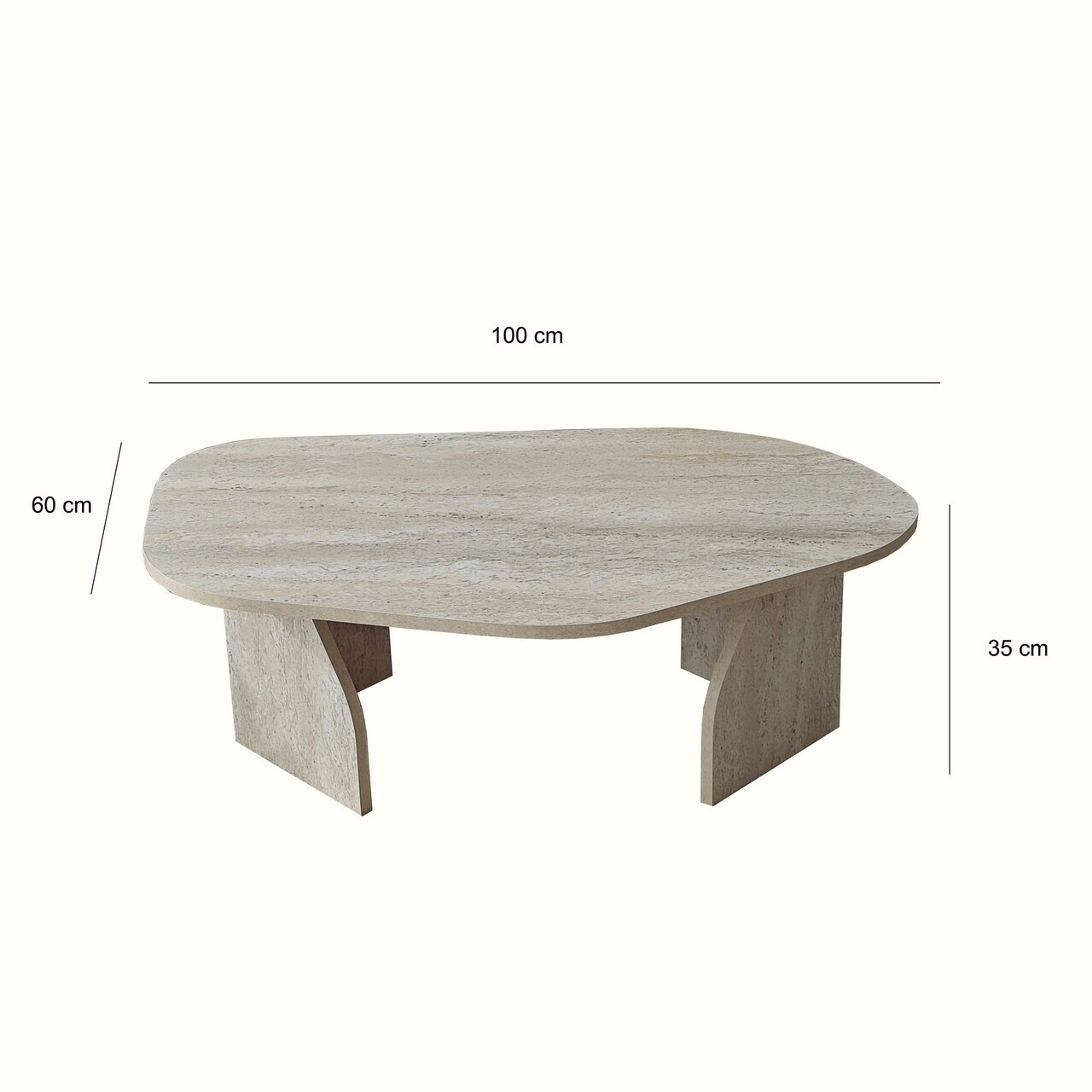 Masuta de cafea, Hanah Home, Nova, 100x35x60 cm, PAL, Travertin / Fumure — imaginea 8