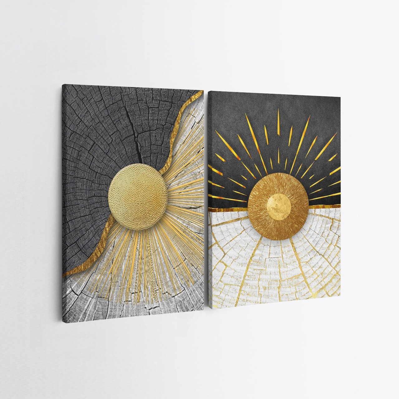 Set 2 tablouri decorative, 2KNV4291, Lemn, Multicolor - view 2