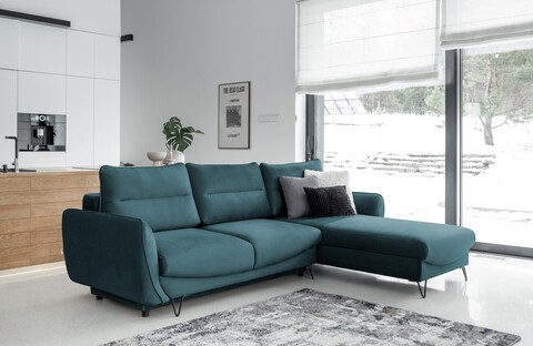 Coltar extensibil dreapta 3 locuri ELTAP, RT-76MO, Silva, 276x201x100 cm, lemn/poliester, verde inchis