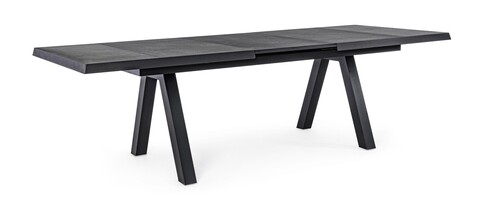 Masa extensibila pentru gradina Krion, Bizzotto, 205-265 x 103 x 78 cm, aluminiu/ceramica, gri carbune