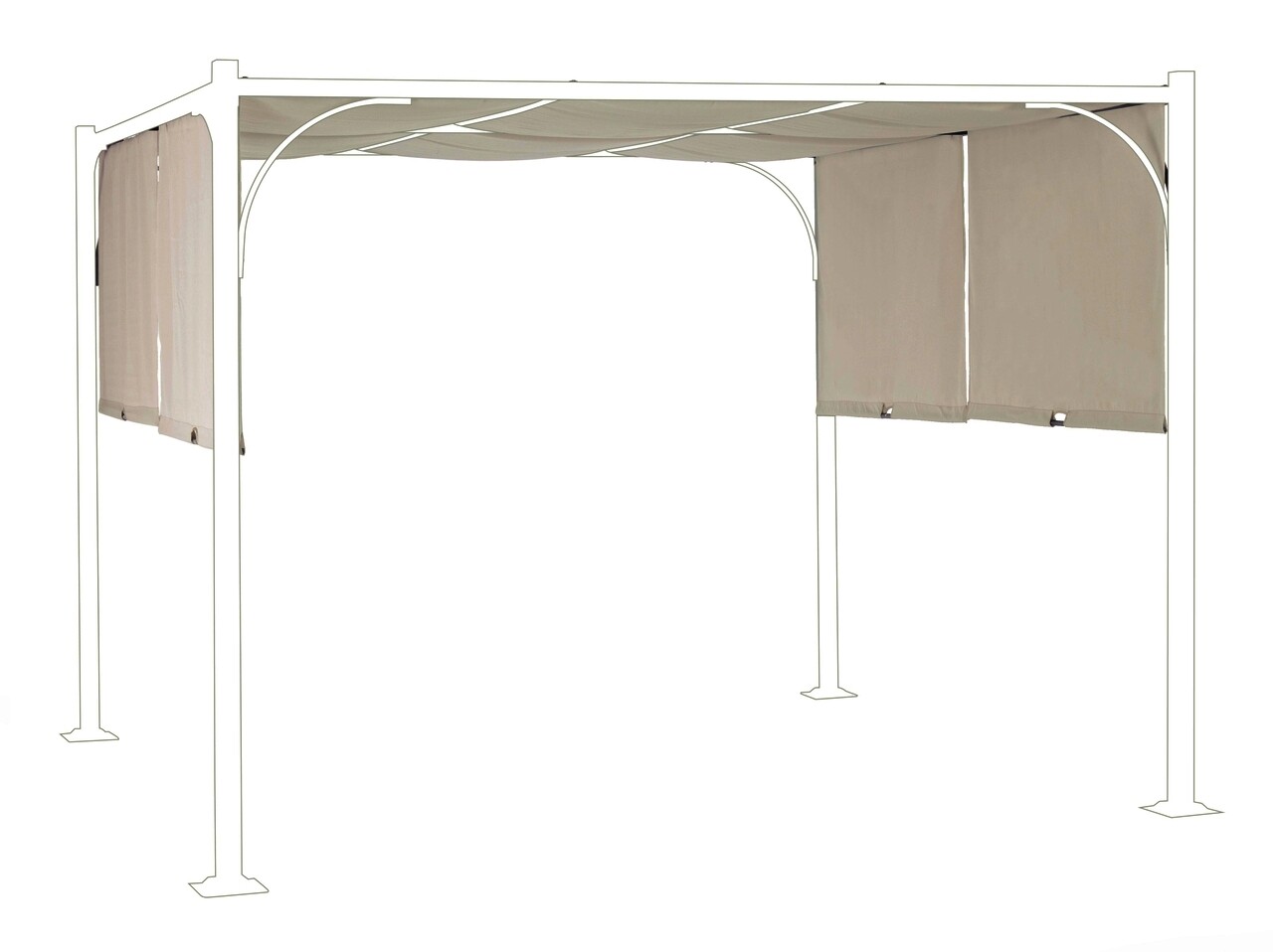 Prelata pentru pavilion de gradina Slide Gazebo, Bizzotto, 300 x 300 cm, poliester/poliamida, grej