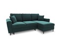 Coltar extensibil reversibil 4 locuri, Moghan, Micadoni Home, BL, 241x145x88 cm, catifea, albastru petrol