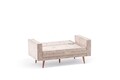 Canapea extensibila Dublin, Balcab Home, 2 locuri, 150x75x90 cm, lemn, crem