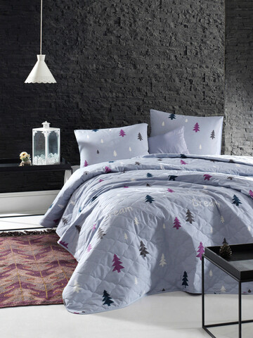 Cuvertura matlasata single xxl (de), 155x200 cm, takeme - light blue, mijolnir, bumbac ranforce