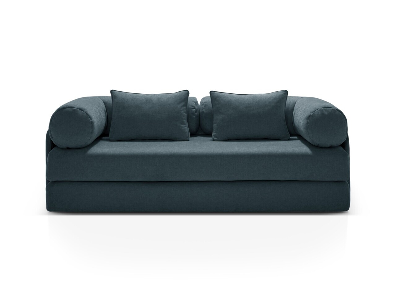 Canapea extensibila 3 locuri, Dreamy, Micadoni Home, 206x95x70 cm, tesatura structurata, albastru petrol inchis