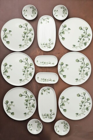 Set de mic dejun (14 piese), L'essentiel Maison, 335RTN1216, Platou: 22 cm (2 bucăți), Multicolor