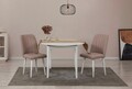 Set masă și scaune extensibile (3 bucăți), Vella, Vina 0900, PAL, Alb / Piatra