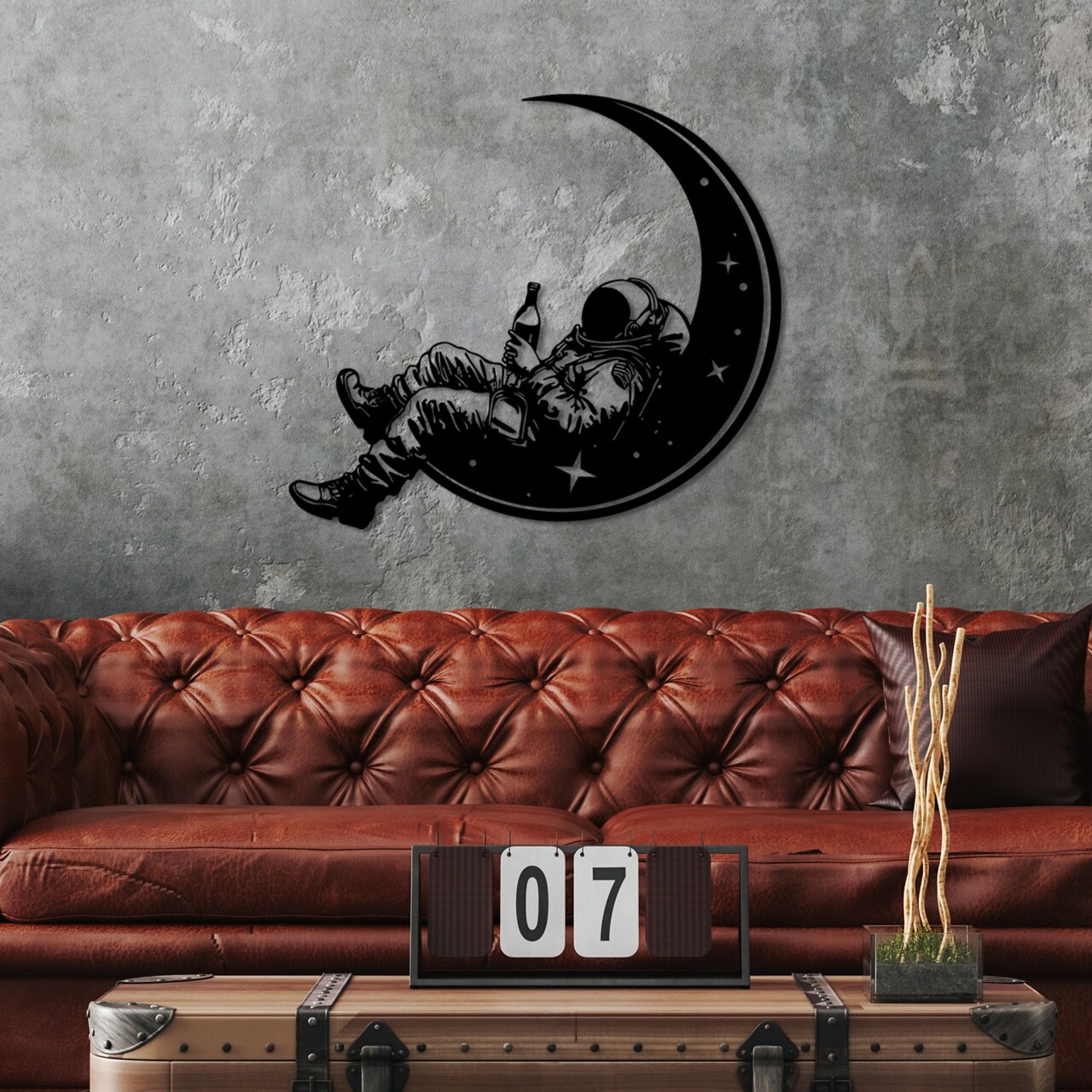 Decoratiune de perete, Space Boozer, Dimensiuni: 62 x 71 cm, Negru - view 3