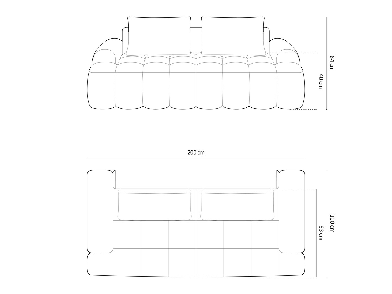 Canapea 3 locuri, Linz, Cosmopolitan Design, 200x100x84 cm, tesatura structurata, bej