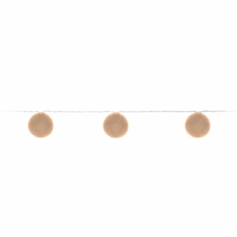 Ghirlanda cu 10 Led-uri Ball Puff, 135 cm, crem