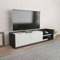 Comoda TV, Retricy, Krog, 160x35x36.8 cm, PAL, Antracit/Alb