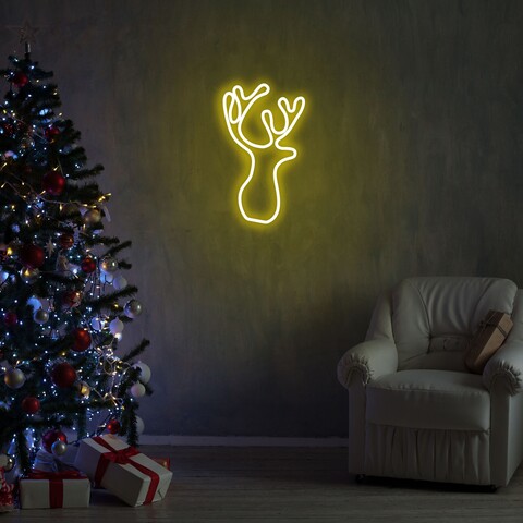 Lampa de perete Deer, Neon Graph, 21x34x2 cm, galben mezoni.ro