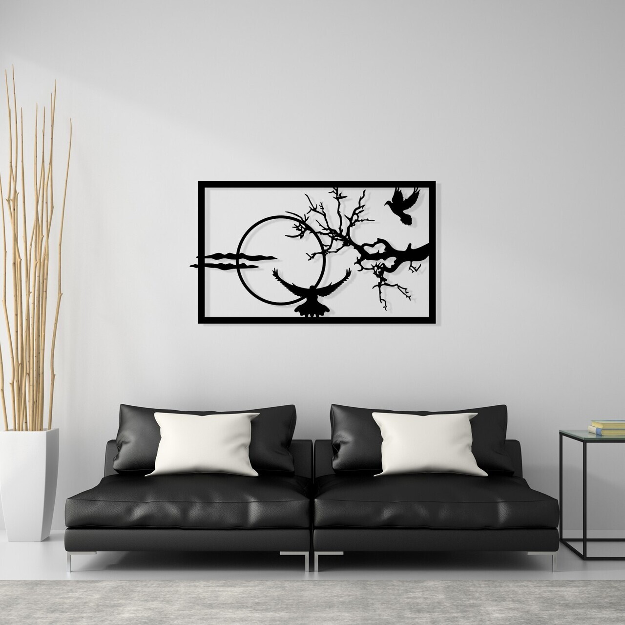 Decoratiune de perete, Verde, Dimensiuni: 65,5 x 38 cm, Negru — imaginea 2