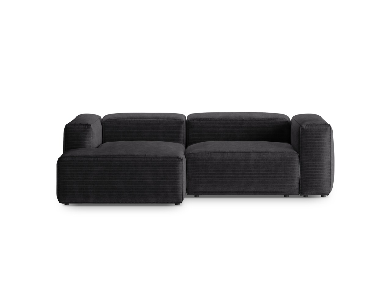 Coltar stanga 2 locuri, Bergamo, Cosmopolitan Design, 244x152x70 cm, catifea chenille raiata, gri
